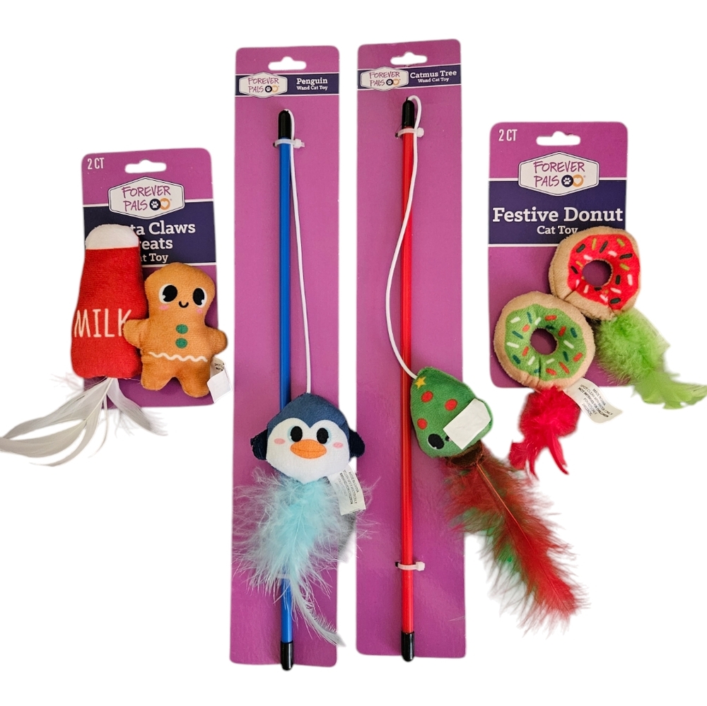 NWT Forever Pals Holiday/Christmas 4-Pack Cat Toys